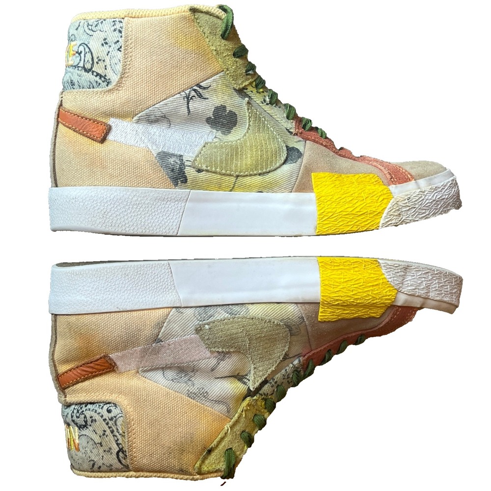 Nike SB Zoom Blazer Paisley Mid Premium Melon Citron Mens 8 Womens 9‎ UK 7 EU 41